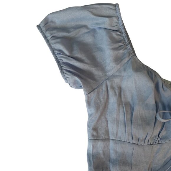 Baby Blue A-line Milkmaid Dress - Picture 3 of 8